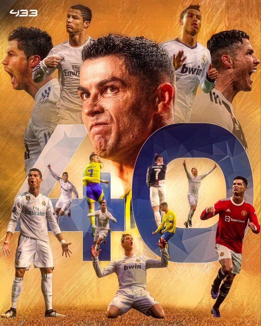 Ronaldo trở thành cầu thủ đầu tiên ghi từ 40 bàn trở lên trong 14 năm liên tiếp